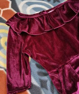 Party Wear Velvet Jumpsuit For Women