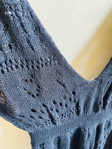 Navy Crochet Mini Dress