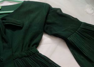 Green Tie-Front Top