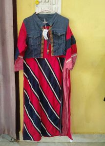 denim kurta bust 32&34