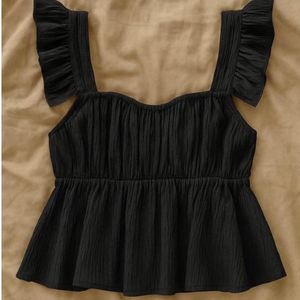 Ruffle Sleeve Peplum Top
