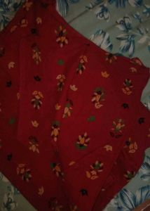 New Red Floral Print Cotton Nighty