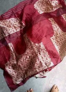 Elegant Red &amp; Gold Saree