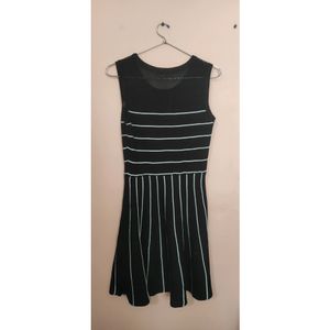 Black And White Skater Woolen 👗 Dress