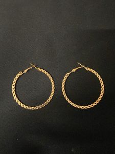Gold Twisted Hoop Earrings
