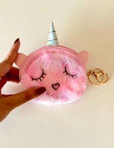 Cutest furry pink mini purse