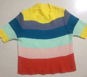 Striped Pastel Screcheble Top