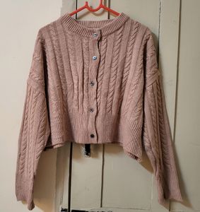 Oversized Cute Woolen Crop Sweater