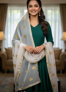 Golden Zari Chiffon Dupatta