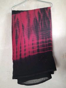 Elegant Black &amp; Red Saree
