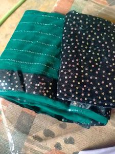 green party wear saree
