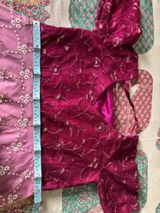 Elegant Pink &amp; Purple Ethnic Gown