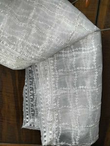 White Embroidered Net Dupatta
