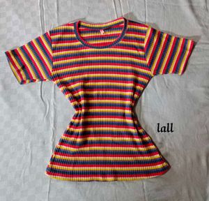 Ribbed Multicolour Top