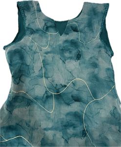 Sea Green Organza Kurti For Women