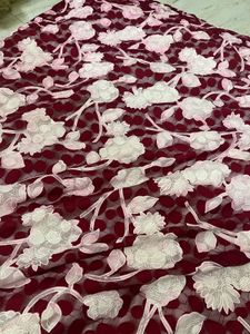 Burgundy Floral Lace Dress