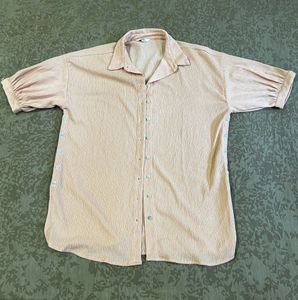 Oversized Peach Button-Down