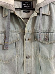 Denim Hoodie Vest | Size L