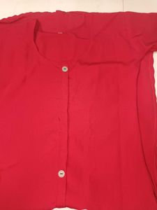 Red Button-Down Shirt