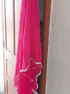 Pink Dupatta with Lace