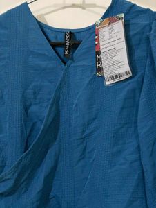 Blue Wrap Top