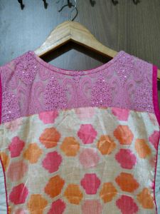 Pink And Beige Kurti