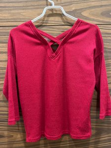 Red V-Neck Sweater