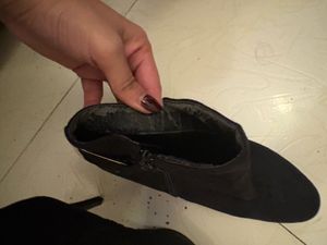 H&amp;M Black Ankle Boots with Gold Detail