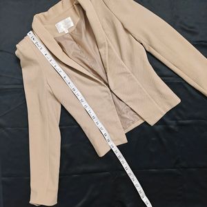 Nude Blazer With High Shoulder Pads