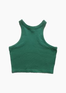 green racer back crop top