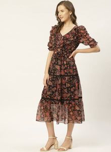 Floral Tiered Midi Dress