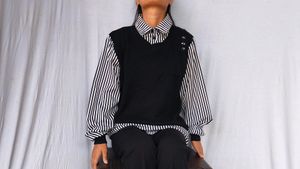 Korean Vest Shirt Attached Sweater 💕