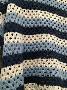Striped Knit Blue Crop Top