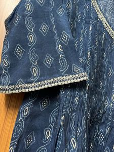 Kurtha - Navy &amp; Silver Print