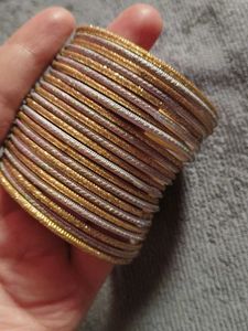 Gold &amp; Silver Sparkle Bangles (Set)