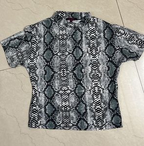 Snakeskin Print Top Branded From Ginger