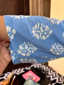 Blue Printed Tunic Top