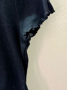 H&amp;M Ribbed Frill Top