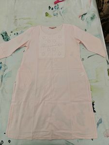 Organic Cotton Melange Pink Kurta