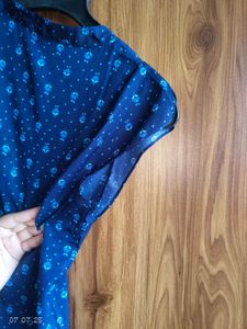 Blue Floral Print Top