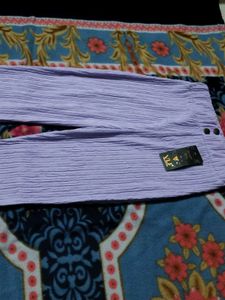 Lavender Textured Flare Pants