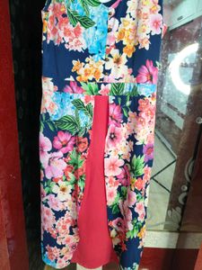 Floral Print Dress With Attached Jacket
