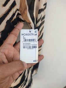 BP Beige Burnout Tiger Stripe Dress