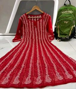 Chikankari Anarkali Kurti