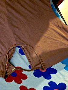 Rust V-Neck Dolman Sleeve Top
