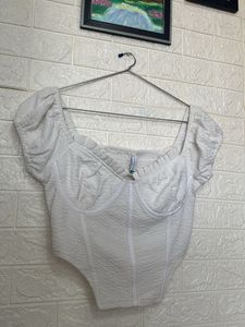White Corset Crop Top
