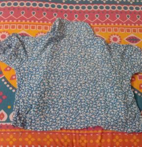 Floral Print Short Sleeve Button-Down