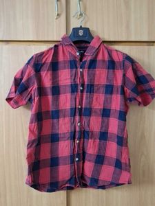 Red & Navy Plaid Shirt