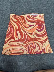 Brown Abstract Print Skirt