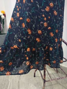 Floral Ruffle Hem Midi Dress